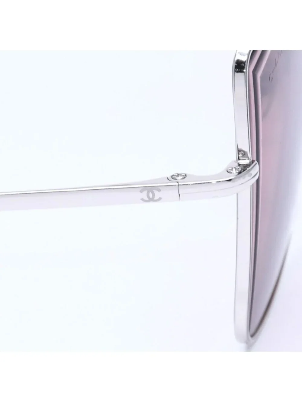 Chanel Sunglasses Eyewear CC Logo Silver Wine